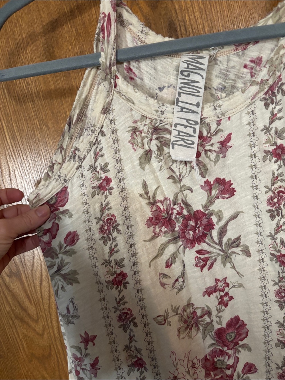 Magnolia Pearl Cream Tank Dress with Rose Bouquet Print Lana - Picture 2 of 5